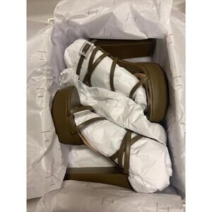 womens Revolve black suede studio kim cocoa leather sandal heels size 6.5 $348